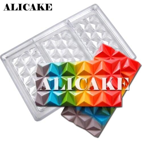 3D Polycarbonate Chocolate Mould Forms Tray for Chocolate Bar Moulds Cake Decoration Molds Bakery Baking Mold Pastry Tools