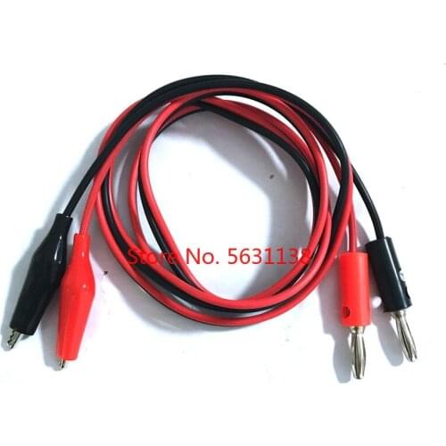 5pcs 1M Alligator Cilp to AV Banana Plug Test Cable Lead Connector Dual Tester Probe Crocodile Clip for Multimeter Measure Tool