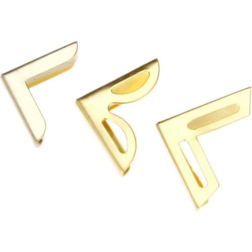 50pcs Gold Corner Protectors Scrapbook Photo Album Hollow Flower Jewelry Box Feet Wood Case Desk Leg Guard w/screws Decor