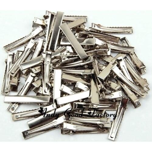 500 pcs lot 1.6" Kids Single Prong Stainless Steel Alligator Hair Clips for Girls Hairpins Children Headwear Accessories