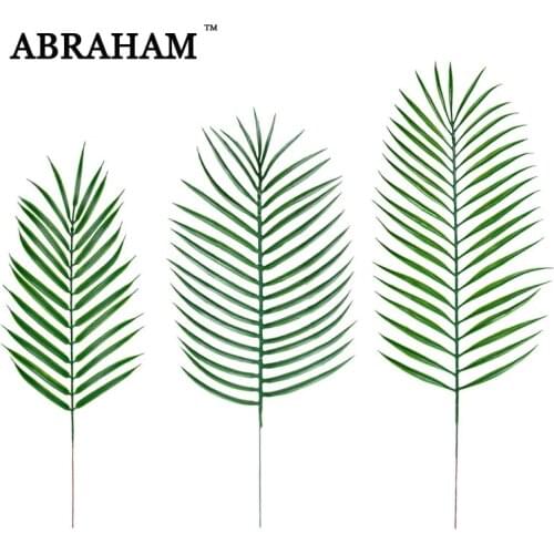 58cm 5pcs Plastic Palm Leafs Tropical Artificial Leaves Branch Green Plants Fake Tree Foliage For Home Plant Wall Wedding Decor