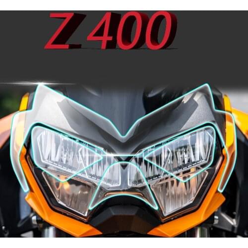 Motorcycle accessories FOR Kawasaki Z400 Z 400 Transparent Headlight Guard Headlight Protector film Motorcycle Car Sticker