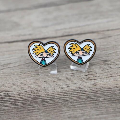 BG493 Dongmanli 1 Pair Heart Anime Fashion Trend Women Cartoon Earrings Fun Novelty Earrings Gift