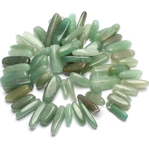 10-18 mm Irregular Stick Green Aventurine Jades Natural Stone Beads Strip Spacer Beads For Jewelry Making DIY Necklace Bracelet