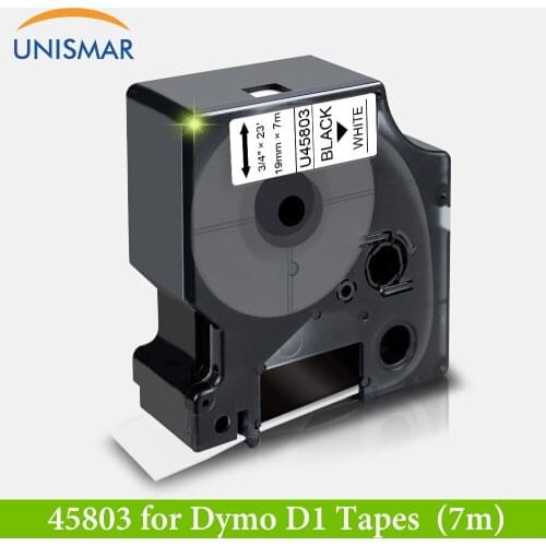 Black on White 45803 19mm Label Tape for DYMO D1 Ribbon Sticker for LabelManager 360D 420P PnP Wireless Rhino 5200 4200 Printer