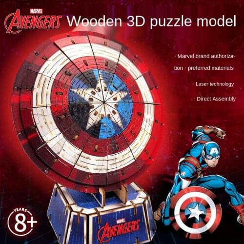 The Avengers Wooden 3d Puzzle Captain America Shield Model Kits Assemble Thors Hammer Diy Jigsaw Decoration Toys For Childrens