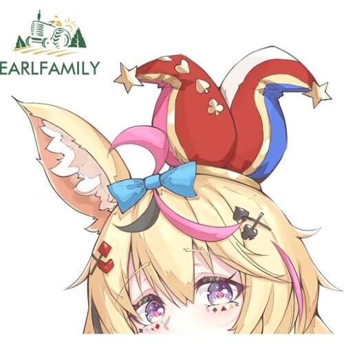 EARLFAMILY 13cm x 11.5cm for Omaru Polka Peeking Fine SUV Car Stickers Personality Creative Waterproof Window Trunk Decal