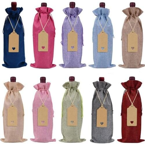 10Pcs Fashion Jute Drawstring Burlap Bags Christmas Gift Jewelry Hessian Sack Pouches Packing Wedding Favors Party