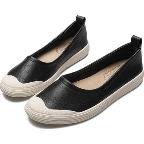 Womens Shoes Fashion Women Flats Genuine Leather Loafers Womens Moccasins Flats Ladies Shoes Female Slip On Ballet Flat Shoes