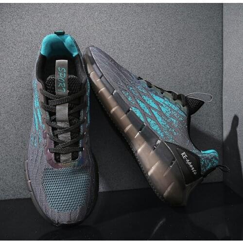 Men Breathable Sneakers No-slip Running Vulcanize Shoes Male Air Mesh Lace Up Sports Casual Shoes Walking Jogging Tennis Shoes