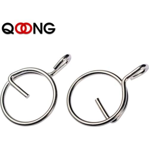 QOONG 2020 10pcs New 304 Stainless Steel EDC Hooks Quick Release Key Ring Tools To Protect Nails Practical Key Chain Holder Q08