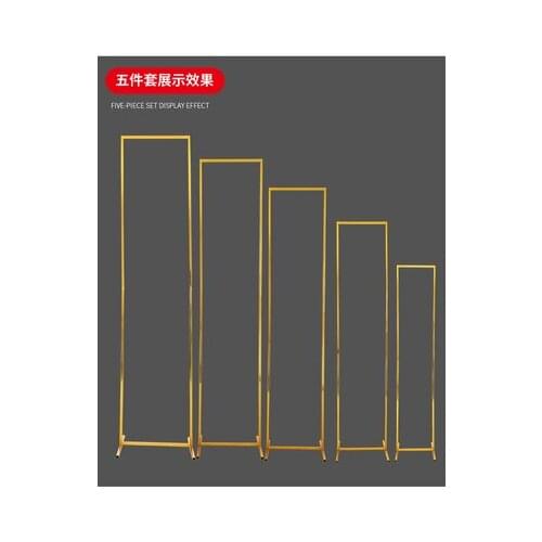 New iron art gold rectangular frame white screen wind guide background decoration stage decoration geometric line wedding props