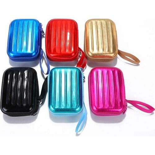 New 1PC Mini Suitcase Shape Tinplate Coin Pack Small Square Bag Coin Purse Pouch Mini Pouch Key Purse Coin Storage Bag