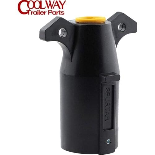 Plastic Blade Style 7-Way Round Trailer Side Plug Connector Replacement 7 Pin Male Adapter