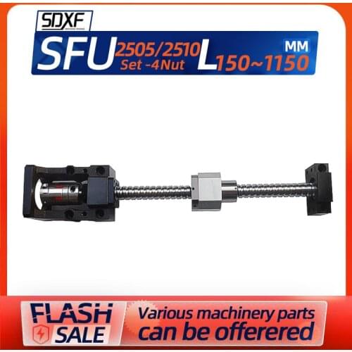 Precision ball screw -4 nut 2505 2510 integrated screw engraving machine servo motor seat fixed seat module sliding table set