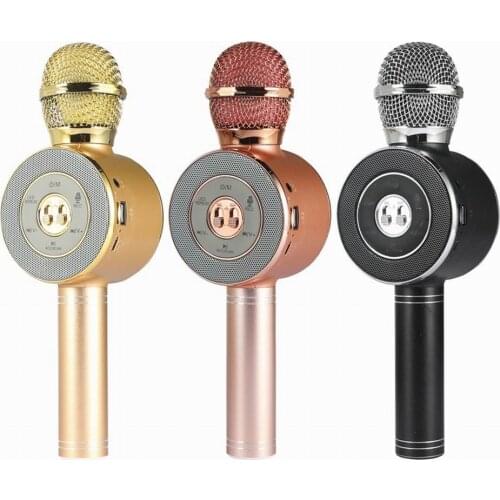 WS-668 Professional Bluetooth Wireless Microphone Handheld Karaoke Live Stereo Microphone Portable KTV Music Player with Speaker