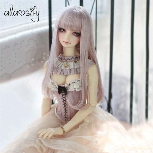 Allaosify 1 PCs Straight Wig 1/3 1/4 1/6 1/8 Bjd Doll Wig High Temperature Fiber BJD Hair Free Shipping