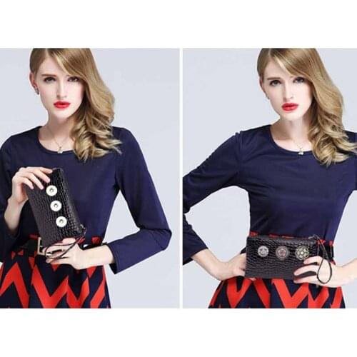 Hot sale 005 Colorful Stone pattern Women Bag Snap Purse Pu leather Snap Button Wallet Bags 18mm Charms Fashion Jewelry