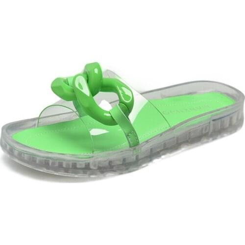 Summer Transparent Women Slippers Flat Light Women Jelly Shoes Wandel Sandalen Dames Comfortable Women Sandals Female Footwear