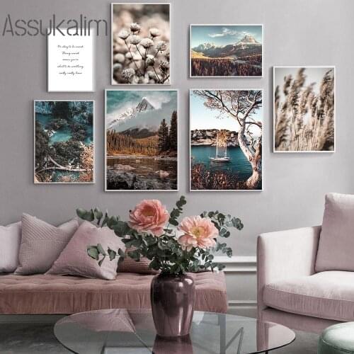 Nordic Poster Landscape Wall Art Painting Mountain Canvas Print Plant Posters Modern Wall Paintings For Living Room Decoration