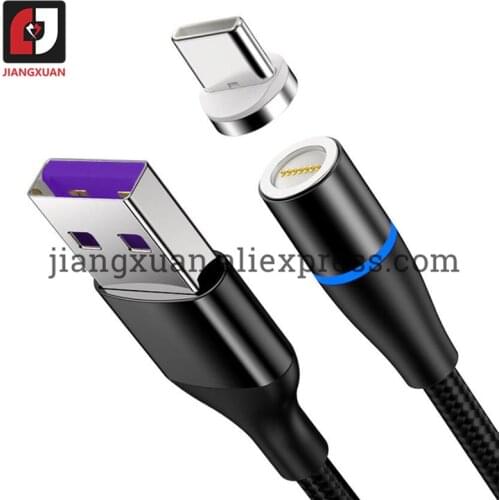 2A 3A 5A super fast magnetization data line flow light is suitable for Apple Android type-C three in one