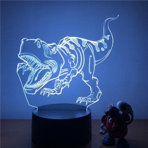 3D LED Night Lights Tyrannosaurus Rex Dinosaur with 7 Colors Light for Home Decoration Lamp Amazing Visualization Optical