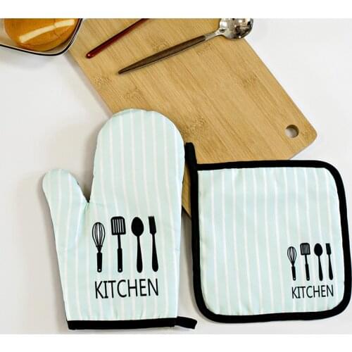 Thickened microwave oven gloves anti scald high temperature baking gloves insulation pad two sets of kitchen gloves