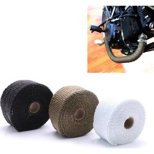 3 Color FREE SHIPPING Motorcycle Exhaust Thermal Exhaust Tape Header Heat Wrap Resistant Downpipe For Motorcycle Car Accessories