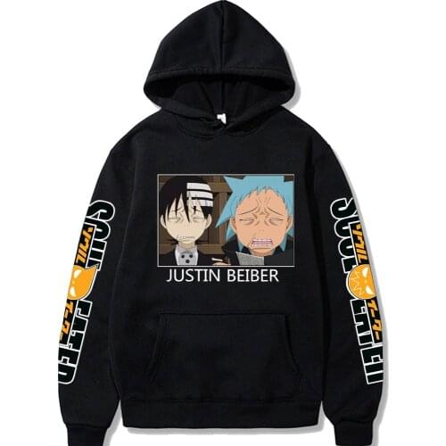 Japanese Anime New Men Soul Eater Hoodie Vogue Print Pullover Mens Long Sleeve Men Funny Tops