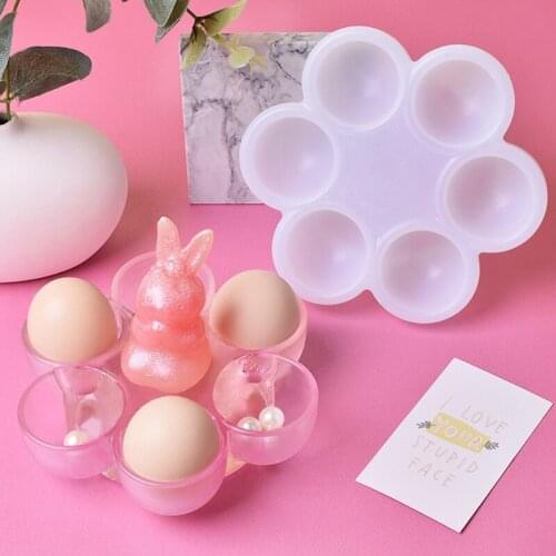 13MC 6 Holes Eggs Storage Box Epoxy Resin Mold Jewelry Earrings Organizer Case Silicone Mould DIY Crafts Ornaments Mold