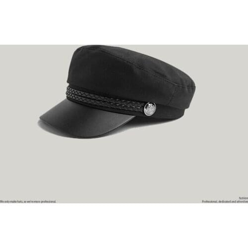 2021 Spring Fashion Trend Cotton PU Material Womens Service Cap Black Green Comfort Tideway Newsboy Cap Retro Style Wholesale