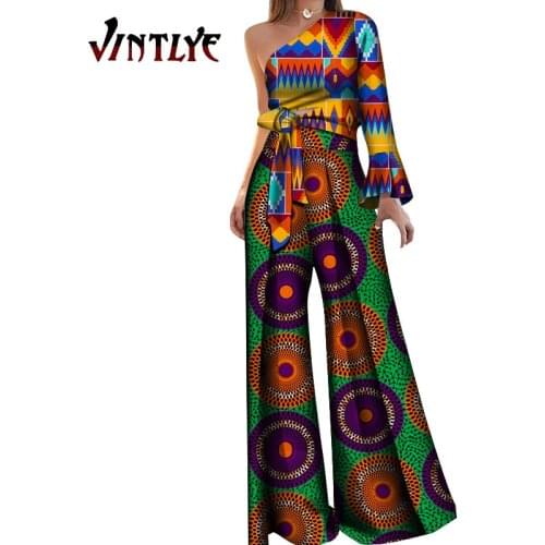 2020 New African Print Elastic Bazin Baggy Pants Rock Style Dashiki SLeeve Famous Suit for office or party model WY5456