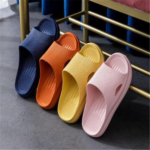 Women Thick Platform Home Slipper Summer Couple Soft Non-slip Bathroom Sandal Unisex Casual Eva Solid Color Beach Indoor Slipper
