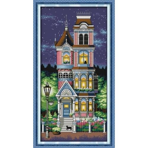 A quiet night Scenic painting pattern counted printed on canvas Chinese Cross Stitch kit needlework Set embroidery