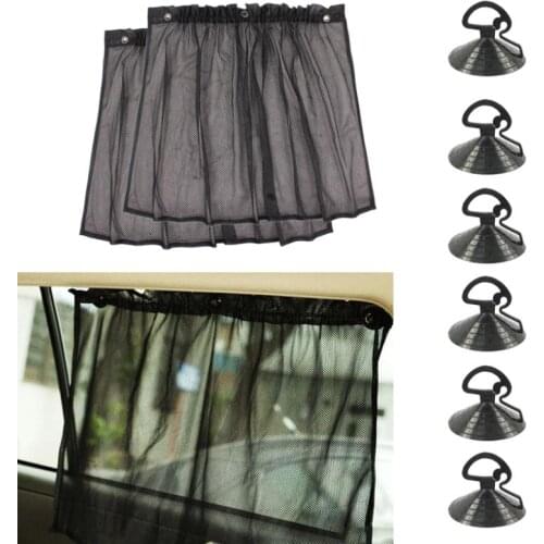 1 Pair Adjustable Car Sun Shade Window Car Window Mesh Interlock Curtain UV Sunshade Visor Accessories