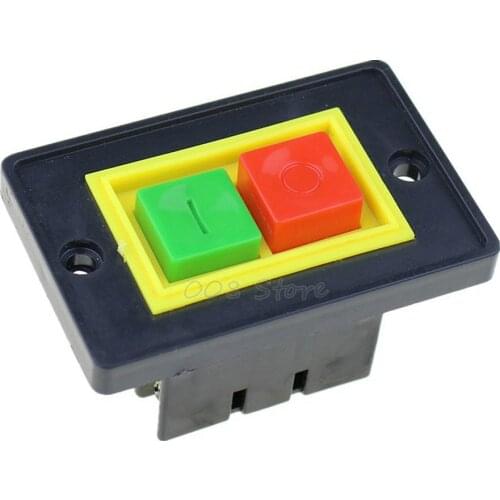 1pcs AC 380V 2KW I/O On Off Start Stop Push Button Switch 6 Screw Terminals QCS1