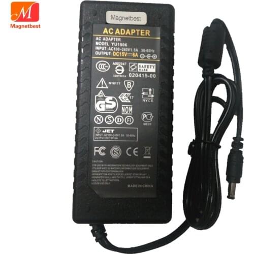 15V6A AC DC Adapter Charger 15V 6A 90W Switch Power Supply Charger For Rod Audio CCTV Monitor Dance Mobile Speakers POS