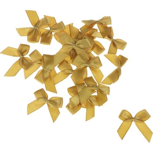 20Pcs Cute Handmade Small size Polyester Satin ribbon Bow Flower DIY Craft Decoration