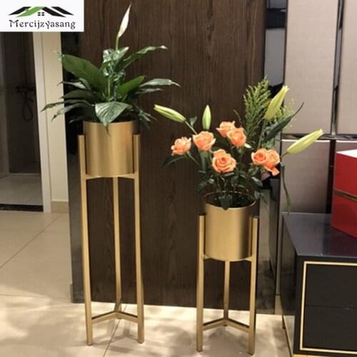 4Pcs/Lot Flower Vases Floor Metal Vase Plant Dried Floral Holder Flower Pot Road Lead for Home/Wedding Corridor Decoration G118