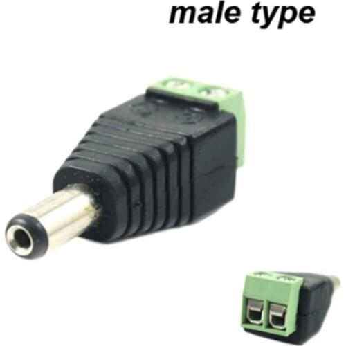 5Pcs/Lot 5.5x2.1mm DC Male Connector Plug LED Strip Power Supply Adapter Connector Lighting Accessories For 5050 3528 LED Strip