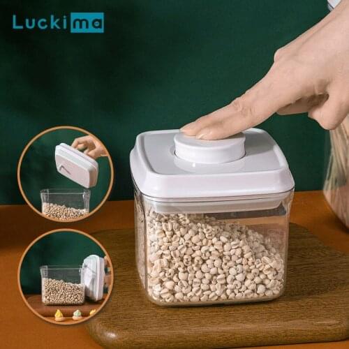 7pcs Capacity Food Storage Box Container Transparent Sealed Cans Plastic Kitchen Refrigerator Noodle Box Multigrain Storage Tank