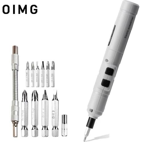 OIMG 3.6V Cordless Electrical Screwdriver Mini Power Tools Rechargeable Multifucntion Power Drill With 11pcs Bits Flexible Shaft