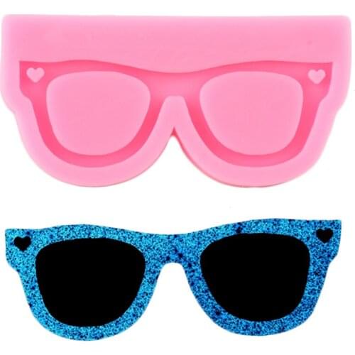 Shiny Glasses Shape Silicone Molds For DIY Key Ring Epoxy Resin Mold Craft Custom Keychain Jewelry Pendant Necklace Moulds