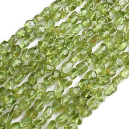 6-8mm Natural Stone Beads Irregular Green Peridot Stone Beads For Jewelry Making Bracelet Necklace 15inches