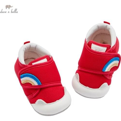 DBY18508-1 Dave Bella autumn baby unisex fashion cartoon patchwork first walkers new born shoes