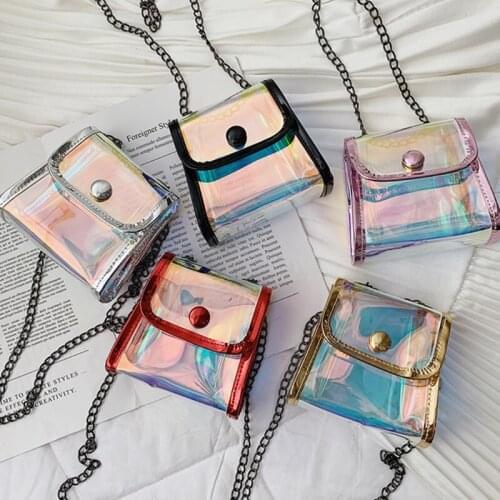 Kids Purses and Handbags 2021 New Cute PVC Transparent Jelly Mini Crossbody Bags Girls Small Coin Pouch Baby Clear Laser Bag