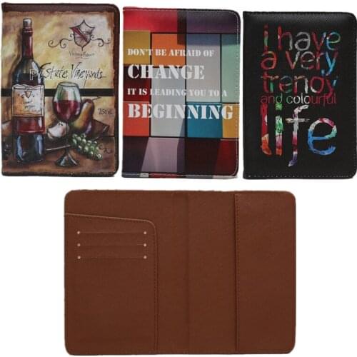 15*10cm Letter Print Travel Passport Cover Card Case Women Men Travel Credit Card Holders Travel ID Document Passport Holder Bag