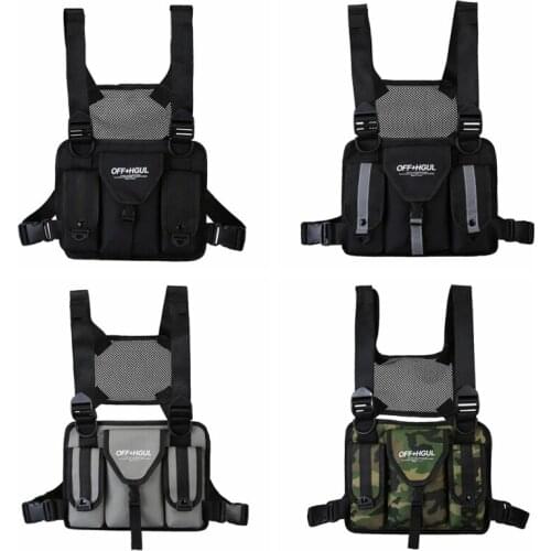 Fashion Functional Harness Chest Pack Front Waist Pouch Backpack Chest Rig Bag Reflective Vest Hip Hop Streetwear