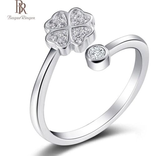 Bague Ringen Good Sellers Silver 925 Jewelry Finger Ring Female style FOR Business Anniversary Day Gift Lucky Clover Simple Gift