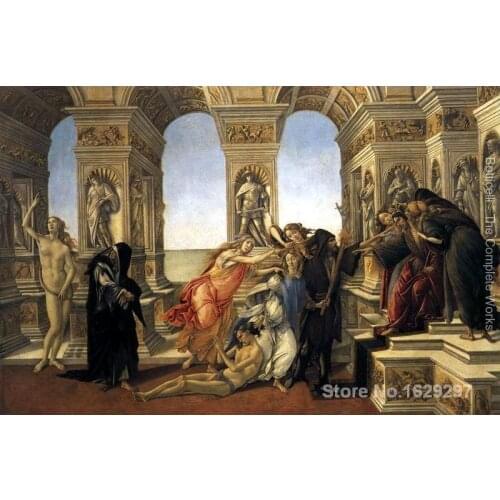 Portrait Painting Calumny of Apelles 95 by Sandro Botticelli Canvas High quality Hand painted
